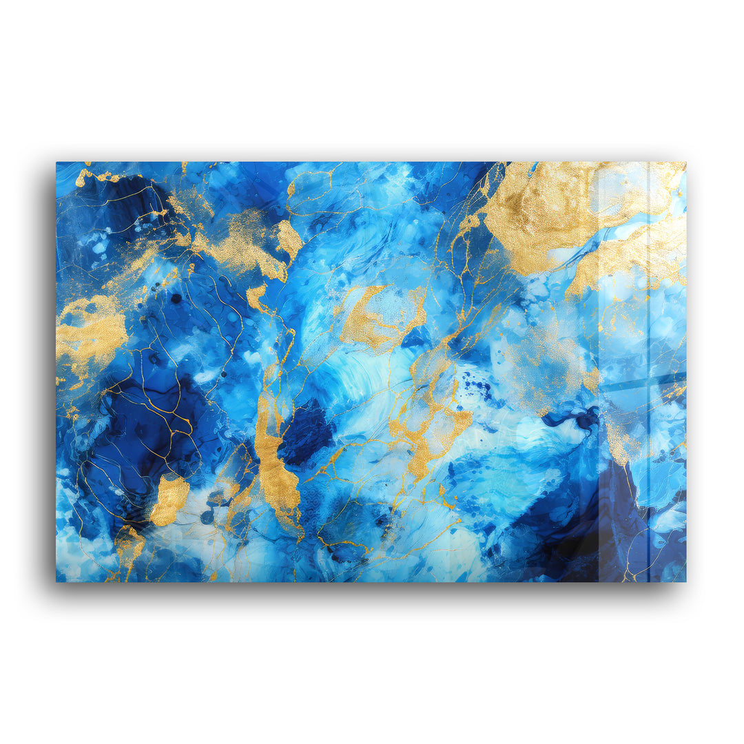 ABSTRACT BLUE GOLD STONE