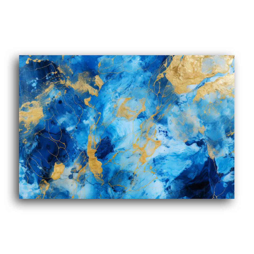 ABSTRACT BLUE GOLD STONE