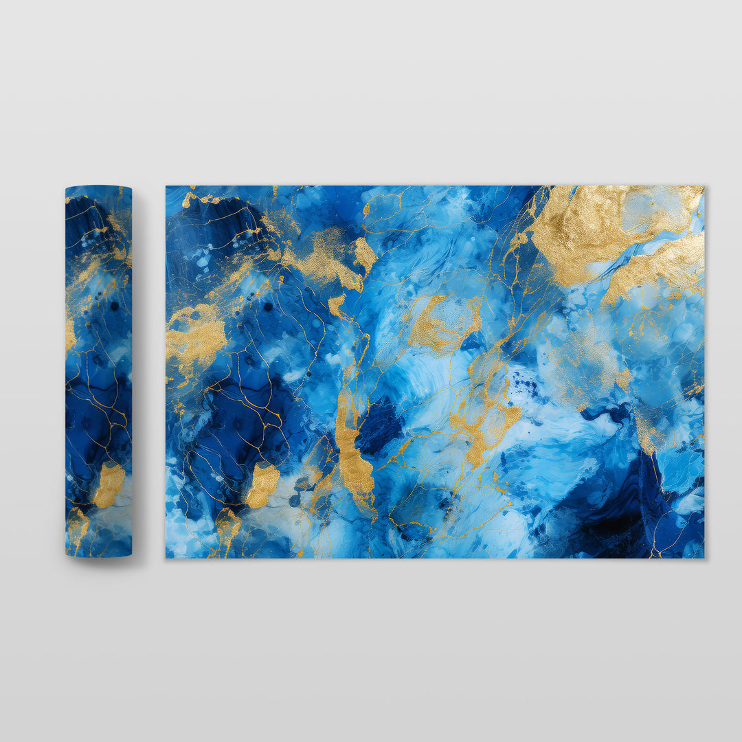 ABSTRACT BLUE GOLD STONE