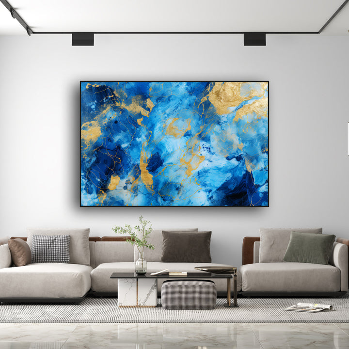 ABSTRACT BLUE GOLD STONE