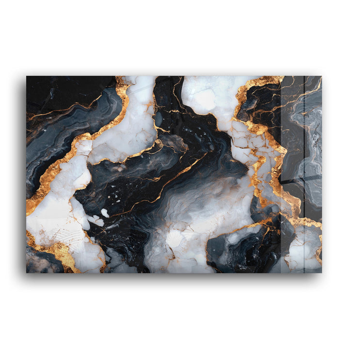 ABSTRACT BLUE GOLD STONE